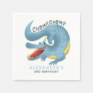 Birthday Party Boys met blauwe alligator Servet