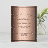 Birthday Party bronze bruine zwarte bubbels Kaart (Staand voorkant)