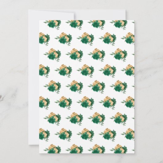 Birthday Party Brown Hair Princess in Green Bedankkaart (Achterkant)