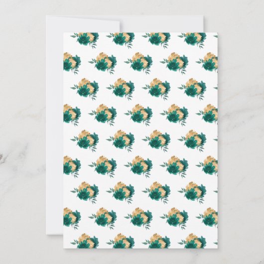 Birthday Party Brown Hair Princess in Teal Bedankkaart (Achterkant)