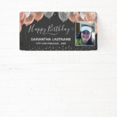 Birthday Party budget voor roze en zilveren ballon Spandoek (Insitu)