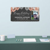 Birthday Party budget voor roze en zilveren ballon Spandoek (Beurs)