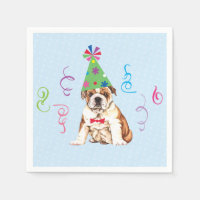 Birthday Party Bulldog Napkins