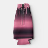 Birthday party burgundy roze glitter 21 glam flesjeskoeler (Achterkant)