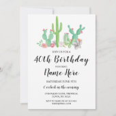 Birthday Party Cactus Any Age  Cacti Invite Kaart (Voorkant)