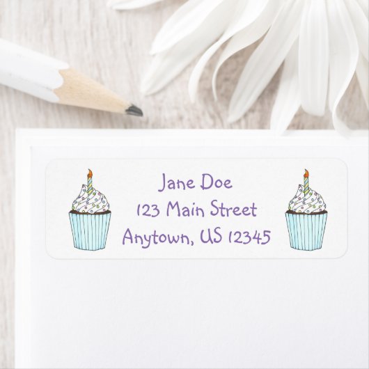 Birthday Party Cake Cupcake w/ Sprinkles Labels (Insitu)