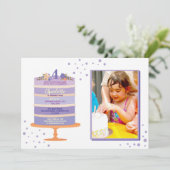 Birthday Party Cake Foto nodigt elke leeftijd 4e 6 Kaart (Staand voorkant)