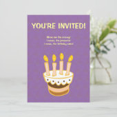 Birthday Party Cake Invitation Kaart (Staand voorkant)