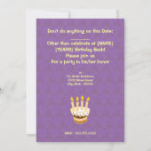 Birthday Party Cake Invitation Kaart (Achterkant)