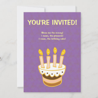 Birthday Party Cake Invitation Kaart