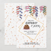 Birthday Party cake Kaart (Voorkant / Achterkant)