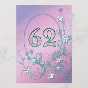 Birthday party call 62 jaar oud kaart