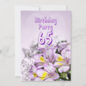 Birthday party call 65 jaar oud kaart (Voorkant)