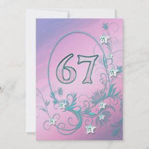 Birthday party call 67-jarige kaart
