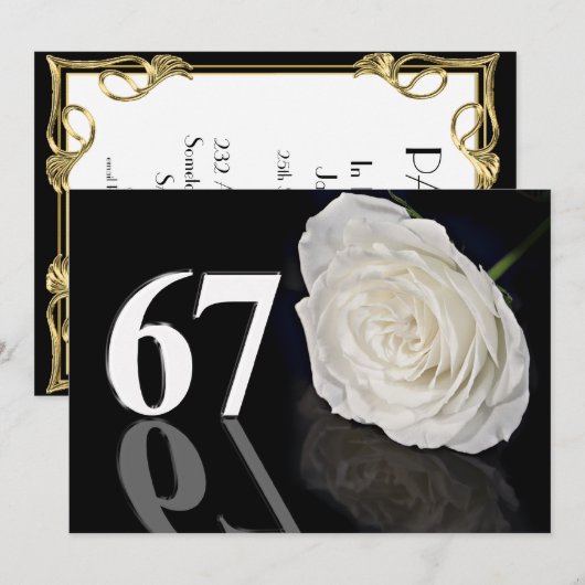 Birthday party call 67-jarige kaart (Voorkant / Achterkant)
