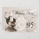 Birthday party call 95 jaar oud kaart (Voorkant / Achterkant)