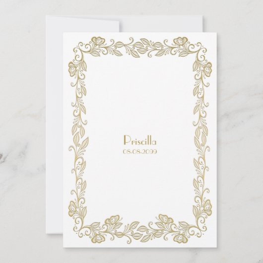 Birthday party call Art Deco, Woman, witte gol Kaart (Achterkant)