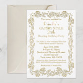 Birthday party call Art Deco, Woman, witte gol Kaart (Voorkant / Achterkant)