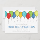 Birthday Party Celebration Cute Balloons Confetti Kaart (Voorkant)