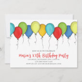 Birthday Party Celebration Cute Balloons Confetti Kaart (Voorkant)