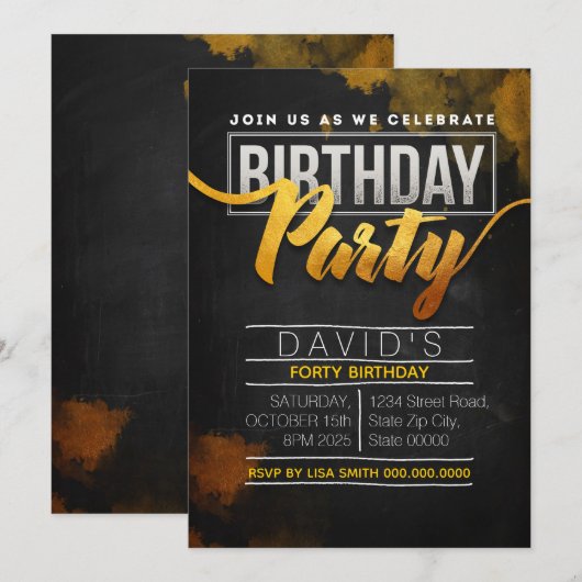 Birthday Party Celebration Kaart (Voorkant / Achterkant)