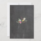 Birthday Party Chalkboard Floral Flowers Invite 40 Kaart (Achterkant)
