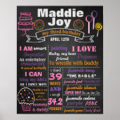 Birthday Party chalkboard sign poster Snoep (Voorkant)