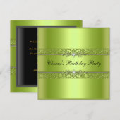 Birthday Party Chartreuse Black Diamond Kaart (Voorkant / Achterkant)