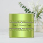 Birthday Party Chartreuse Black Diamond Kaart (Staand voorkant)