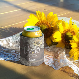 Birthday Party Cheers Wood Lace Sunflower Lichten Blikjeskoeler