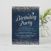 Birthday Party Chic Denim & Diamonds Kaart (Staand voorkant)