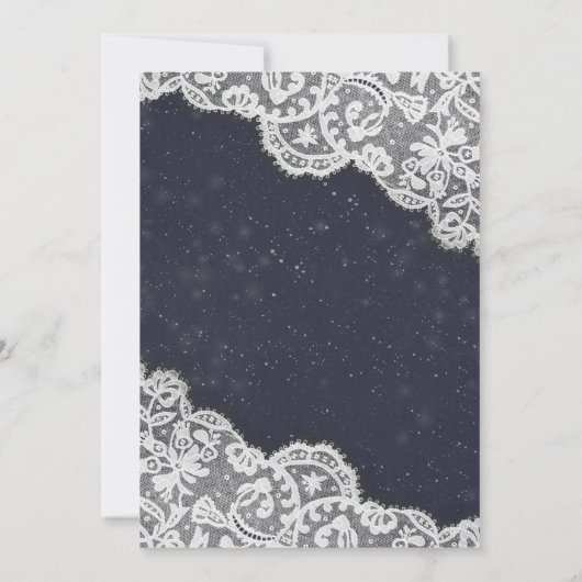 Birthday Party Chic Lace Sunflower String Lights Kaart (Achterkant)