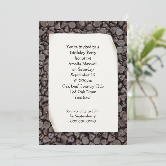 Birthday Party Chocolate Chips Kaart (Staand voorkant)