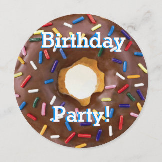 Birthday Party Chocolate met Sprinkles Donut Kaart