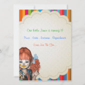 Birthday Party Clown Kinder Invitation Kaart (Achterkant)