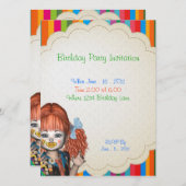 Birthday Party Clown Kinder Invitation Kaart (Voorkant / Achterkant)