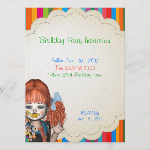 Birthday Party Clown Kinder Invitation Kaart