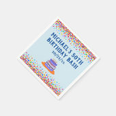 Birthday Party Cool Blue Cake Colorful Confetti Servet (Hoek)