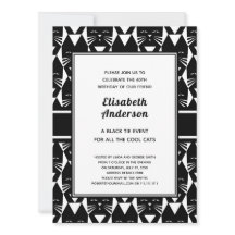 Birthday party Cool Cats Black Stropdas Funny Invi