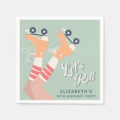 Birthday Party Cool Roller Skating Servet (Voorkant)