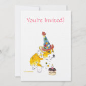 Birthday Party Corgi Uitnodiging (Voorkant)