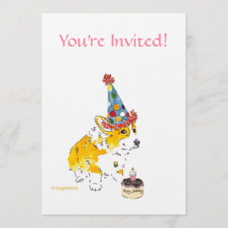 Birthday Party Corgi Uitnodiging