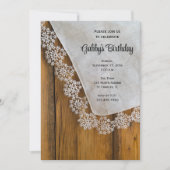 Birthday Party Country Lace en Barn Wood Kaart (Voorkant)
