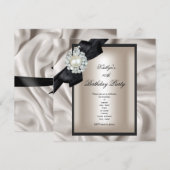 Birthday Party Cream Black Pearl Kaart (Voorkant / Achterkant)