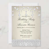 Birthday Party Crystal Silver Sepia Diamond Kaart (Voorkant)