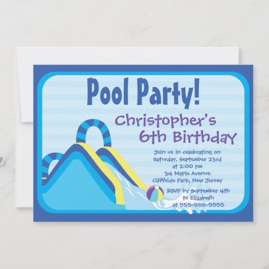 Birthday party Cute Boys Pool Kaart (Voorkant)