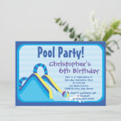 Birthday party Cute Boys Pool Kaart (Staand voorkant)