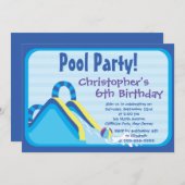 Birthday party Cute Boys Pool Kaart (Voorkant / Achterkant)