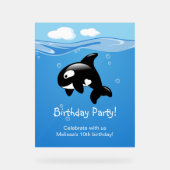 Birthday Party Cute Orca Whale Acryl Bord (Voorkant)