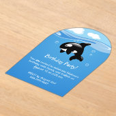 Birthday Party Cute Orca Whale Acryl Uitnodigingen (Laagn)